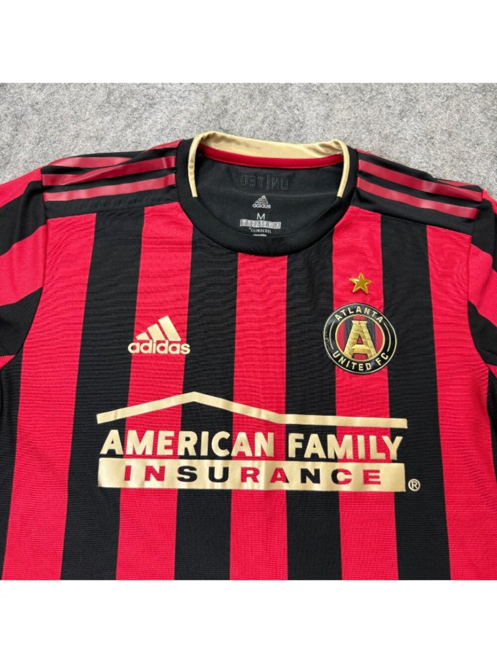 Atlanta United Adidas Soccer Jersey Men M Red Black American Family Insurance